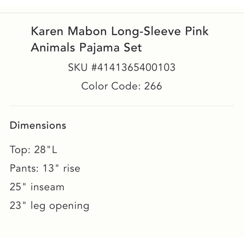 Anthropologie Karen Mabon Animal Pink Pajamas Set Size Large Top & Bottom - Picture 6 of 8